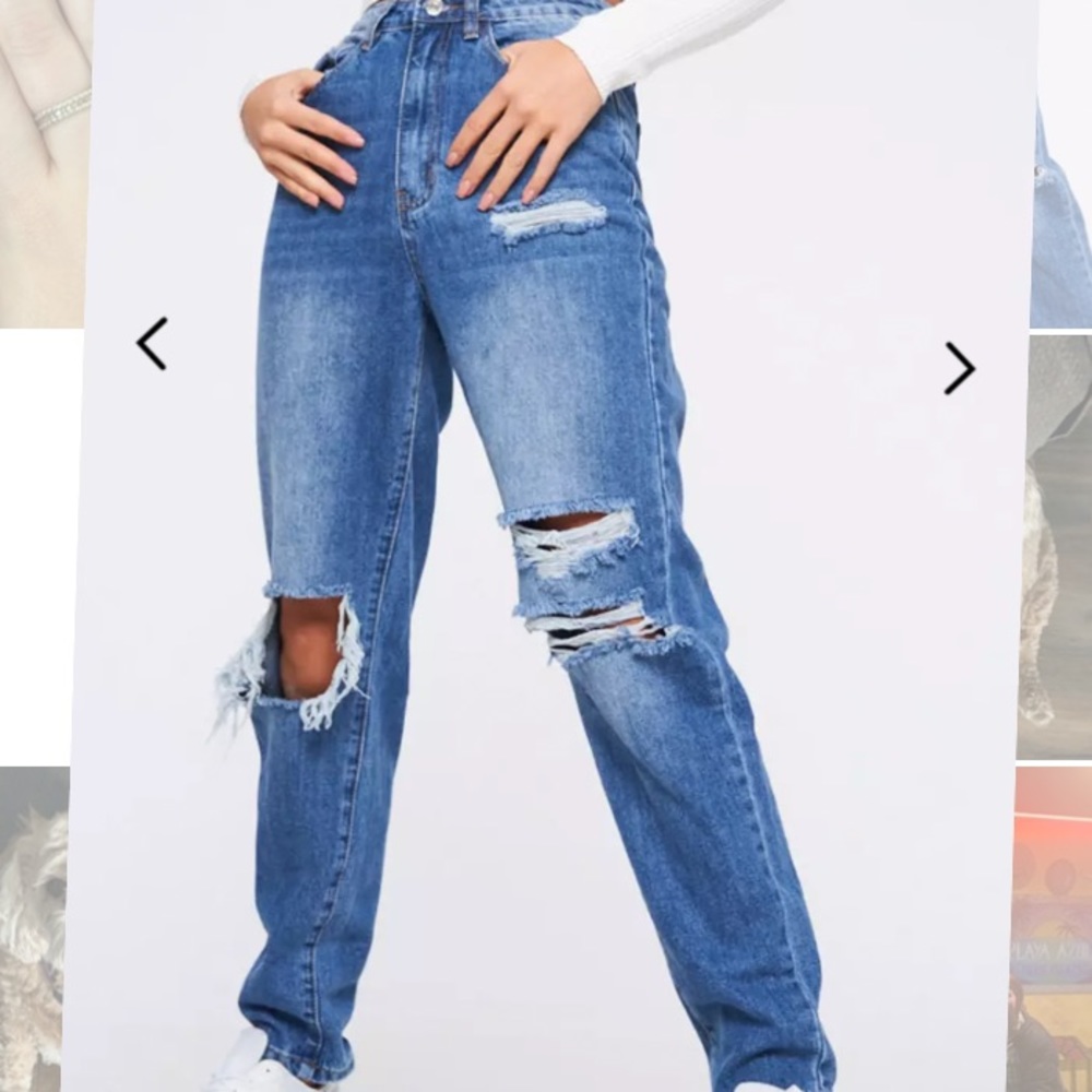 Distressed Mom Jeans size 10 high waisted